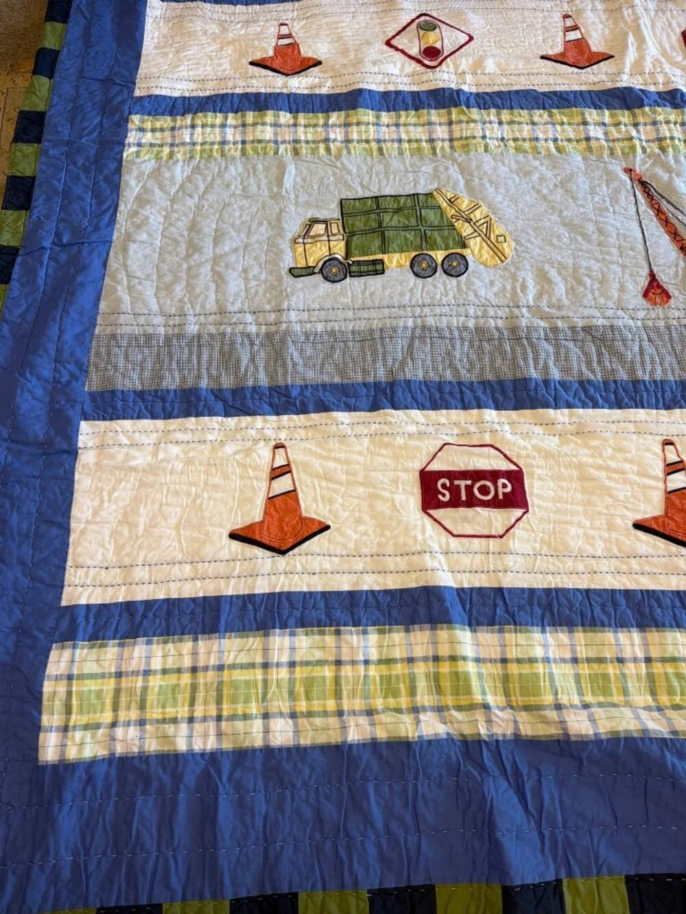 Pem America Trucks At Work Comforter  & Shams — Twin